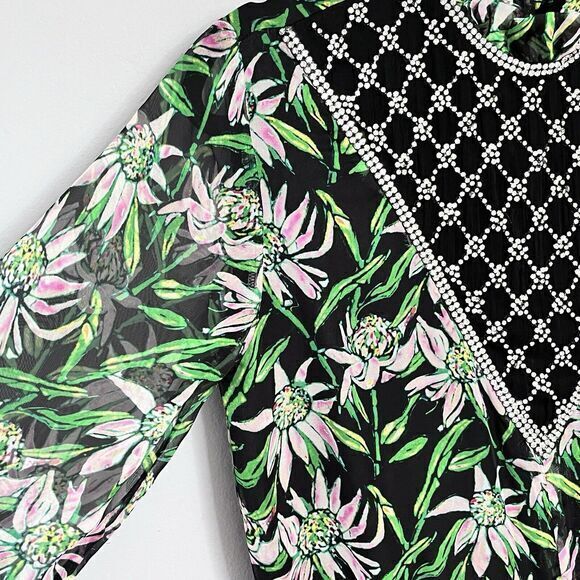 Dodo Bar Or Angelina Floral Print Jeweled Maxi Dress Long Sleeve‎ Formal 44/8 US - Picture 6 of 16